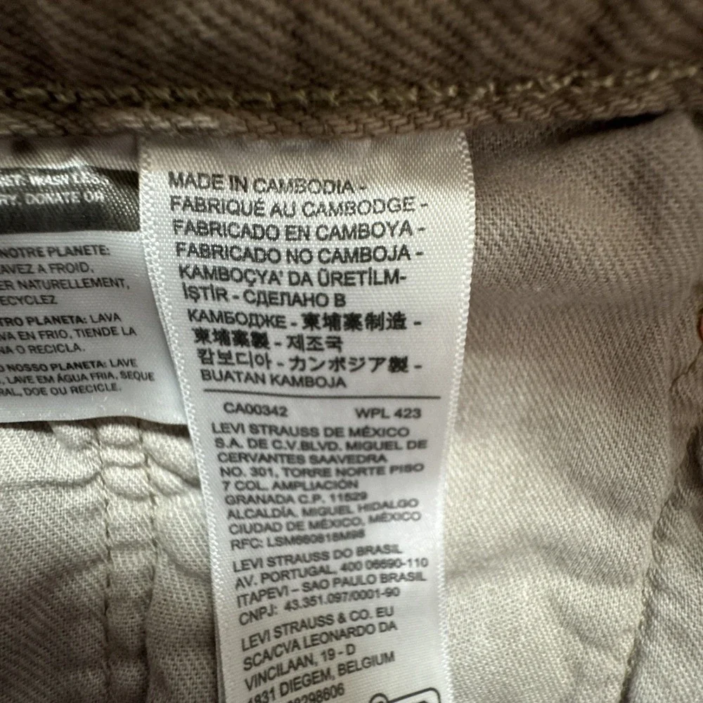 Levis 501 Jeans Mens Size 33x32 (32x31) Khaki Straight Neutral Minimalist Casual